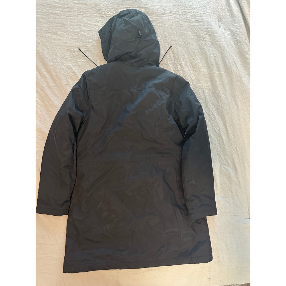 LL Bean 271139 Winter Warmer Coat Womens‎ Medium Black Hooded Jacket Fleece - Picture 5 of 11